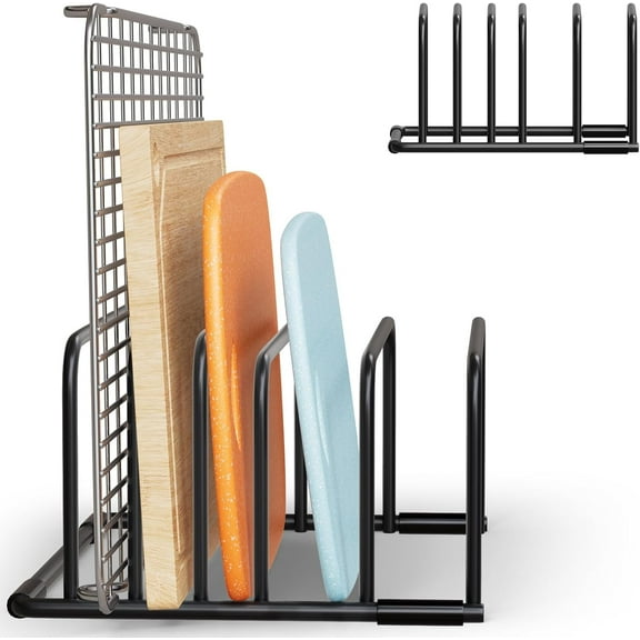 Cutting Board Organizer, 2 Pack Cutting Board Holder for Cutting Boards, Baking Sheets, Cookie Pans, Cooling Small Racks Storage Stand and Bakeware for Kitchen Cabinet Countertop Bakeware Organizer