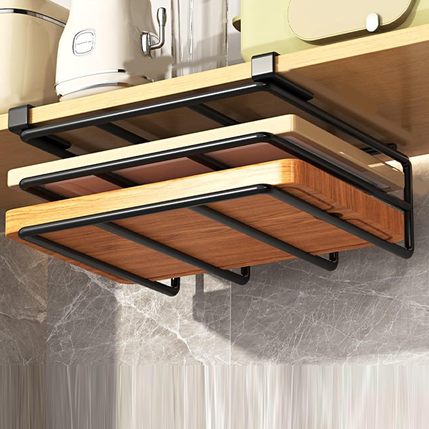 Cutting Board Organizer, Under Cabinet Cutting Board Holder Metal ...