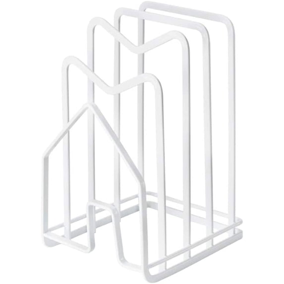 Cutting Board Rack Holder, Casewin Kitchen Countertop Chopping Board Organizer, Sturdy Multi-Slot Storage Stand for Cutting Board, Bakeware and Baking Sheet, White