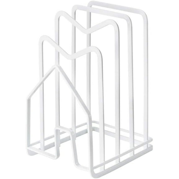 Cutting Board Rack Holder Chopping Board Organizer, Casewin Stand Holder Pot Pan Lid Organizer Rack for Dish Drain Kitchen Countertop Cookie Sheet Storage(White)