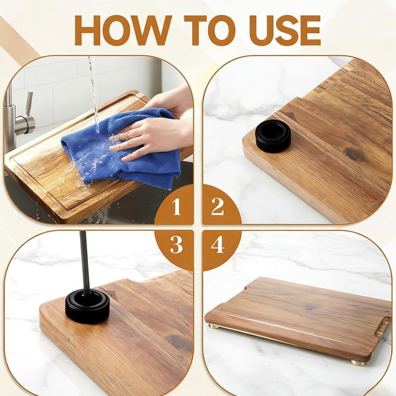 Cutting Board Rubber Feet with Screws for Kitchen Use Protection with Non Slip Design and Easy Mounting for Safe Prep