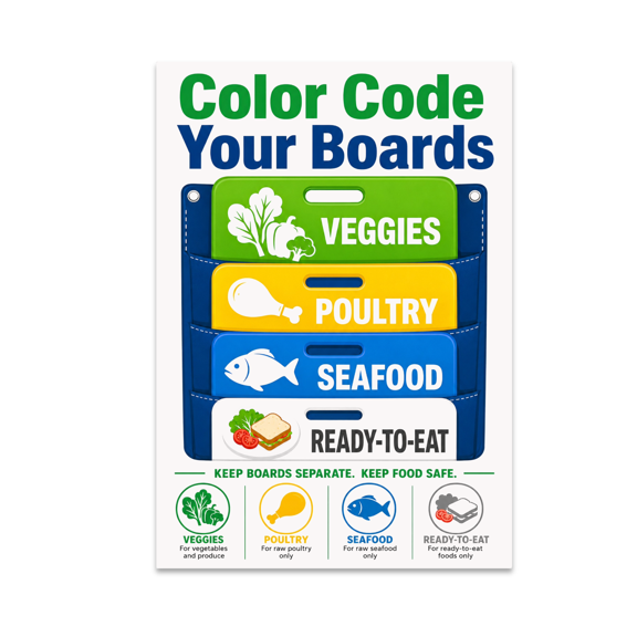 Cutting Board Separation Chart - Kitchen Enthusiast - 13x19 Poster Print