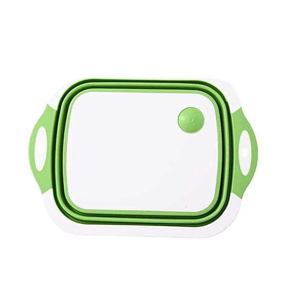 Cutting Board with Sink Colander - 3-in-1 Plastic Cutting Board, Foldable Multi-Function Kitchen Sink Vegetable Washing Basin, Draining Basket, Portable Folding Chopping Board