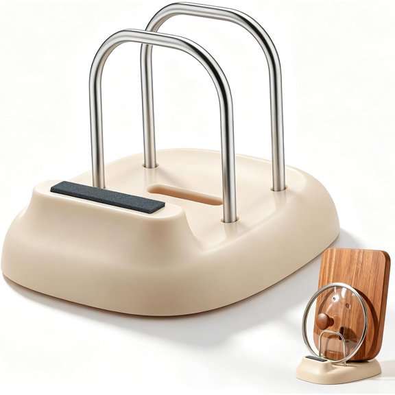 Cutting Board Stand with Whetstone  2 Slot Chopping Rack