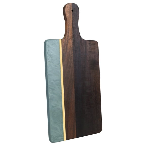 Cutting Board Wood and Marble with Handle Cheese Boards and Charcuterie Boards 16.5”X 7” for Kitchen