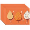 thumbnail image 1 of Aesthetic Placemats - Heat-Resistant Rustic Fall Place Mats - Fade-Resistant Simple Lines Vector Illustrations . Flat Vector Leaves Place Mats 6pcs/Pack 17.7"x13", 1 of 5