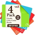 thumbnail image 1 of Cooler Kitchen Flexible Plastic Cutting Board Mats, Set of 4, Color-Coded Food Icons, Dishwasher Safe, Vibrant, 1 of 6