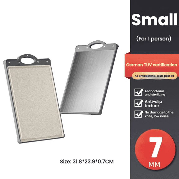 Cutting Boards for Kitchen, Cutting Board Double Sided, Stainless Steel and Pure Titanium and Wheat Straw Pp, Dishwasher Safe Easy To Clean Medium Size 15”×10.35”/small Size 12.5”×9.4”
