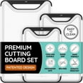 thumbnail image 1 of 𝐁𝐏𝐀-𝐅𝐫𝐞𝐞 Cutting Boards for Kitchen - Plastic Cutting Board Set of 3, Dishwasher Safe Cutting Boards with Juice Grooves, Thick Chopping Boards for Meat, Veggies, Fruits, Non-Slip (Black), 1 of 10