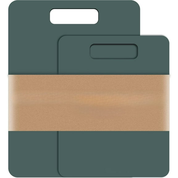 Cutting Boards for Kitchen [Set of 2], Wood Fiber Composite Cutting Board, Dishwasher Safe, Non-Porous, and Durable for Meat, Vegetables, and Fruit, Green