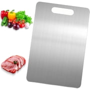 Stainless Steel Cutting Board, Food Grade Double Sided Kitchen Chopping Board for Meat, Fruit & Vegetables, Hygienic Durable Dishwasher Safe, 13" x 9"