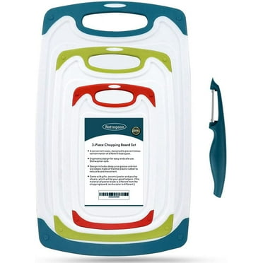 Cutting Boards for Kitchen Plastic Chopping Board Set of 4 with Non-Slip BPA Free