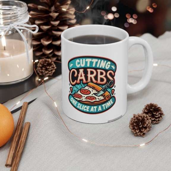 Cutting C1Arbs Coffee Mug, Funny Pizza Mug, Ceramic Mug 11oz.
