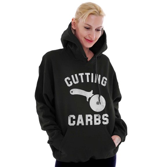 Cutting Carbs Pizza Cutter Foodie Hoodie Sweatshirt Women Men Brisco Brands L