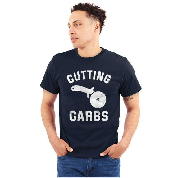 Cutting Carbs Pizza Cutter Foodie Plus Size Crewneck Graphic Tee Shirt Brisco Brands 2X