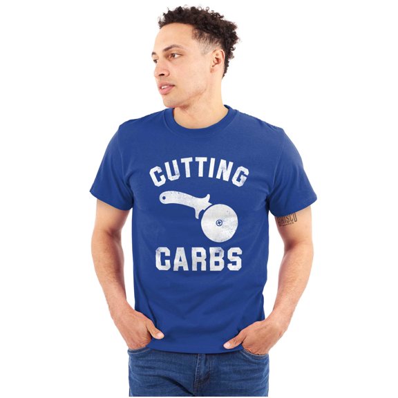 Cutting Carbs Pizza Cutter Foodie Plus Size Crewneck Graphic Tee Shirt Brisco Brands 2X