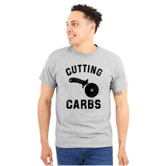 Cutting Carbs Pizza Cutter Foodie Plus Size Crewneck Graphic Tee Shirt Brisco Brands 2X