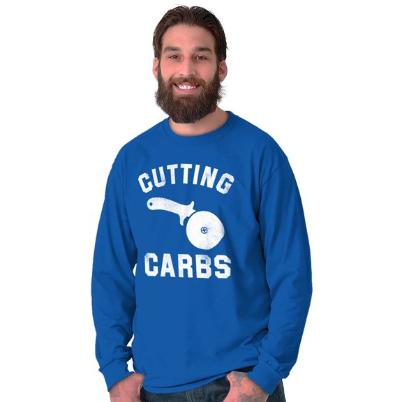 Cutting Carbs Pizza Cutter Foodie Plus Size Long Sleeve Graphic Tee Shirt Brisco Brands 2X