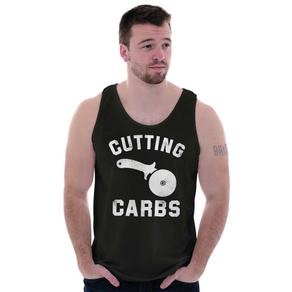 Cutting Carbs Pizza Cutter Foodie Tank Top T Shirts Men Women Brisco Brands S