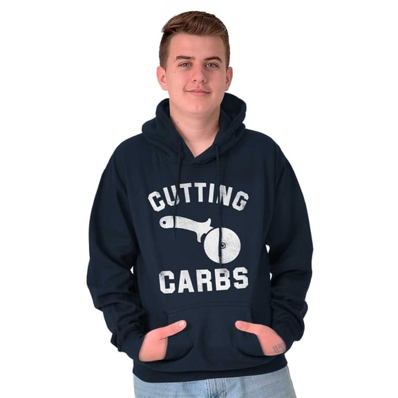 Cutting Carbs Pizza Cutter Foodie Unisex Plus Fleece Graphic Hoodie Brisco Brands 2X