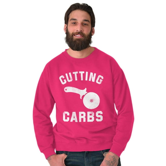 Cutting Carbs Pizza Cutter Foodie Unisex Plus Fleece Graphic Sweatshirt Brisco Brands 3X