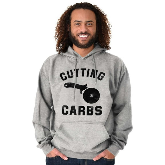 Cutting Carbs Pizza Cutter Foodie Unisex Plus Fleece Graphic Hoodie Brisco Brands 3X