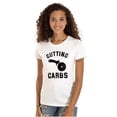 thumbnail image 1 of Cutting Carbs Pizza Cutter Foodie Womens Slim Fit Graphic Tee Brisco Brands L, 1 of 5