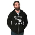 thumbnail image 1 of Cutting Carbs Pizza Cutter Foodie Zip Up Hoodie Men's Women's Brisco Brands S, 1 of 5