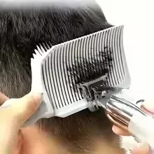 Cutting Comb, Hairdressing Comb for All Hair Types, Fine and Wide Tooth Hair Barber Comb for Men, Long Handle Clipper Comb
