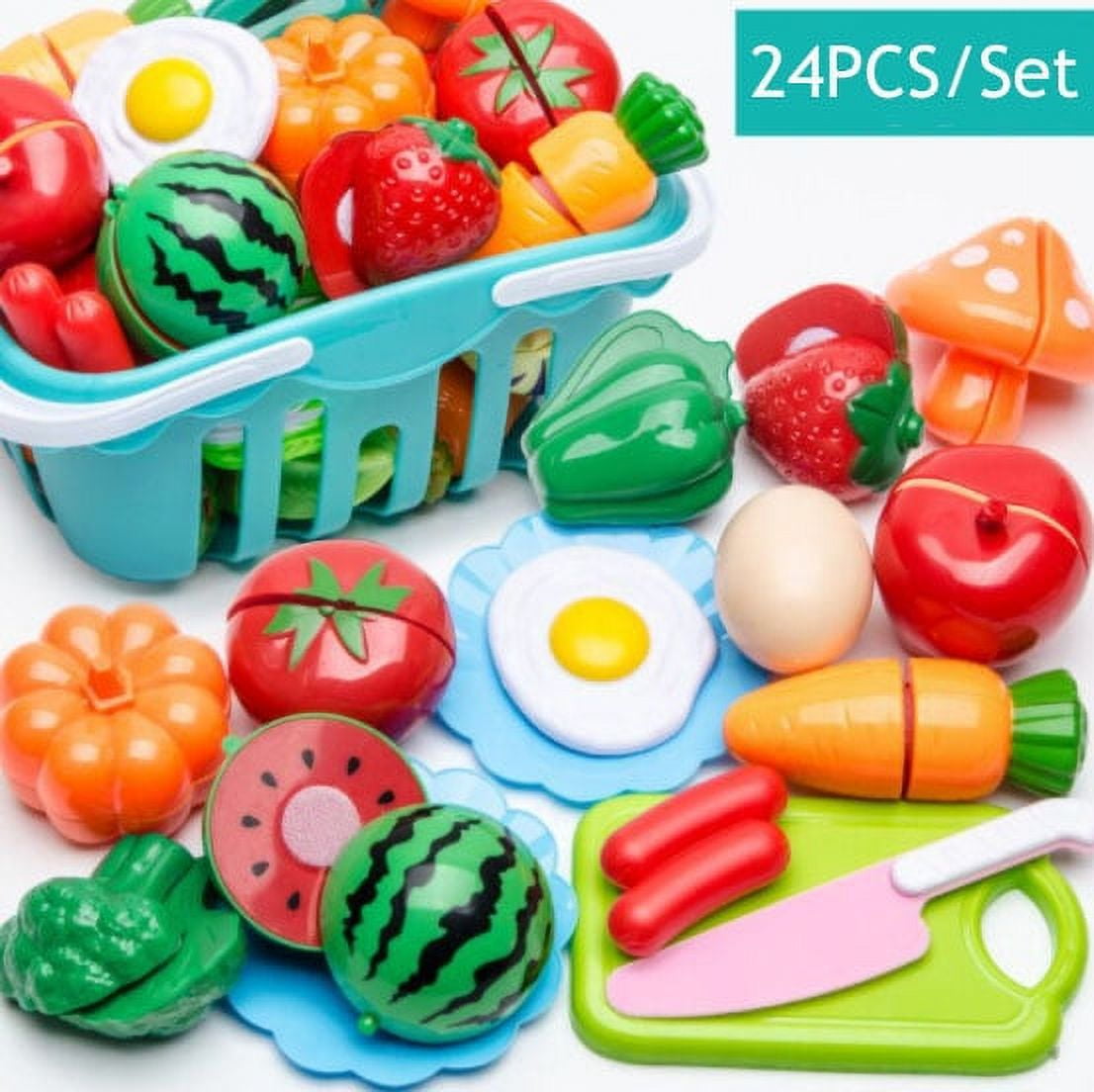 Kids Kitchen Food Pretend Role Play Cutting Set Toys Affordable, Fruit or  Vegetable (6 piece set) 