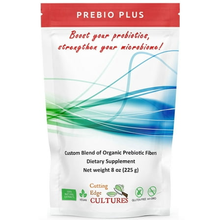 Cutting Edge Cultures Prebio Plus Prebiotic Fiber Powder BEST Custom Blend of Organic Prebiotic Fibers Dietary Supplement 8 oz
