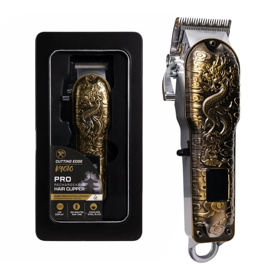Cutting Edge Hair Clipper Rechargeable, Cordless Hair Trimmer for Men, LCD Display, Adjustable Taper Lever, 6 Guide Combs, Stainless Steel Blades, USB Charging