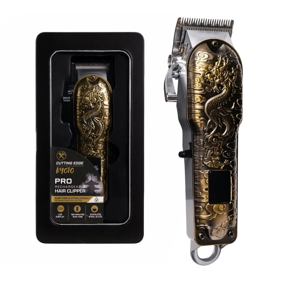 Cutting Edge Hair Clipper Rechargeable, Cordless Hair Trimmer for Men, LCD Display, Adjustable Taper Lever, 6 Guide Combs, Stainless Steel Blades, USB Charging