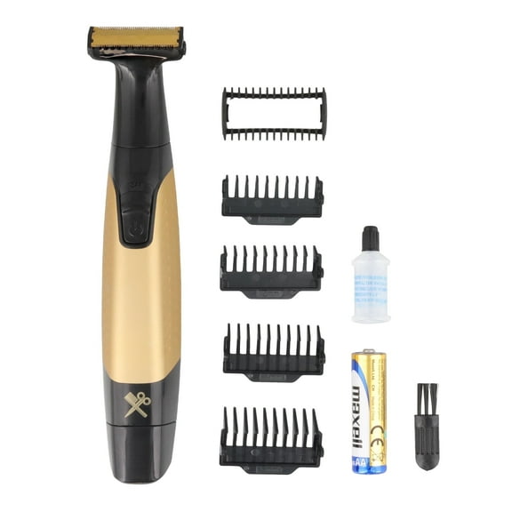 Cutting Edge Single Blade Face & Body Shaver for Men w/ 5 Guide Combs, Wet/Dry Battery-Powered