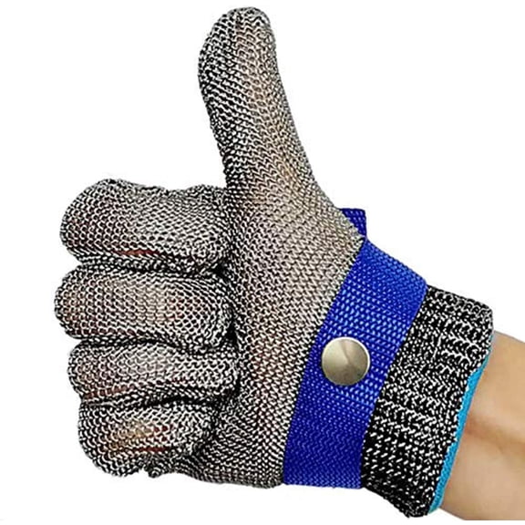 Cutting Gloves, Food Grade Cut-proof Safety Work Glove, Grade Level 5 Protection, Comfortable Safety, Wrist Adjustable, Durable Rustproof for Multiple Uses, Kitchen or Precise Work(M)
