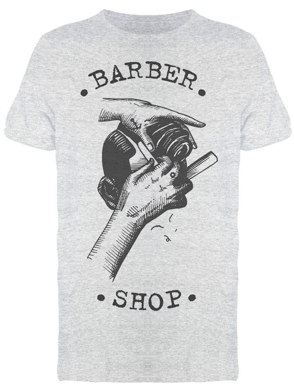Cutting Hair In A Barbershop T-Shirt Men -Image by Shutterstock, Male Small