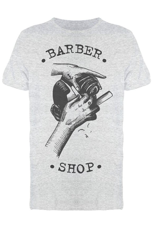 Cutting Hair In A Barbershop T-Shirt Men -Image by Shutterstock, Male Small