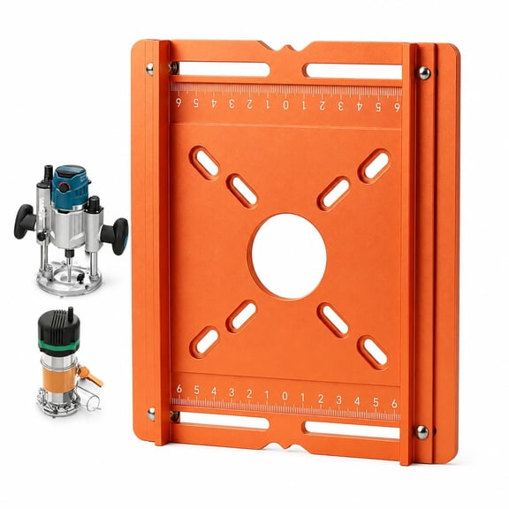 Cutting Machine Base Plate with Dual Scale – 6mm Aluminum Router Guide with Adjustable Fences for Woodworking Grooving.