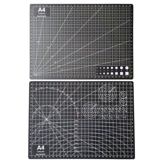 Cutting Mat, 1.2mm Self Healing Pvc Cutting Mat with Grid Double-Sided 8-Color A4 Black, By TINGXIN