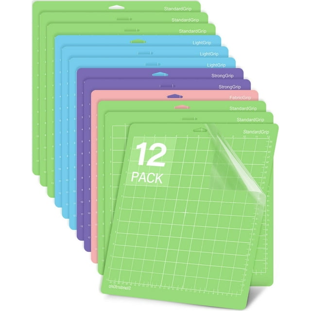 Cutting Mat for Cricut 12 Pack 12x12 Variety Grip Sticky Pad
