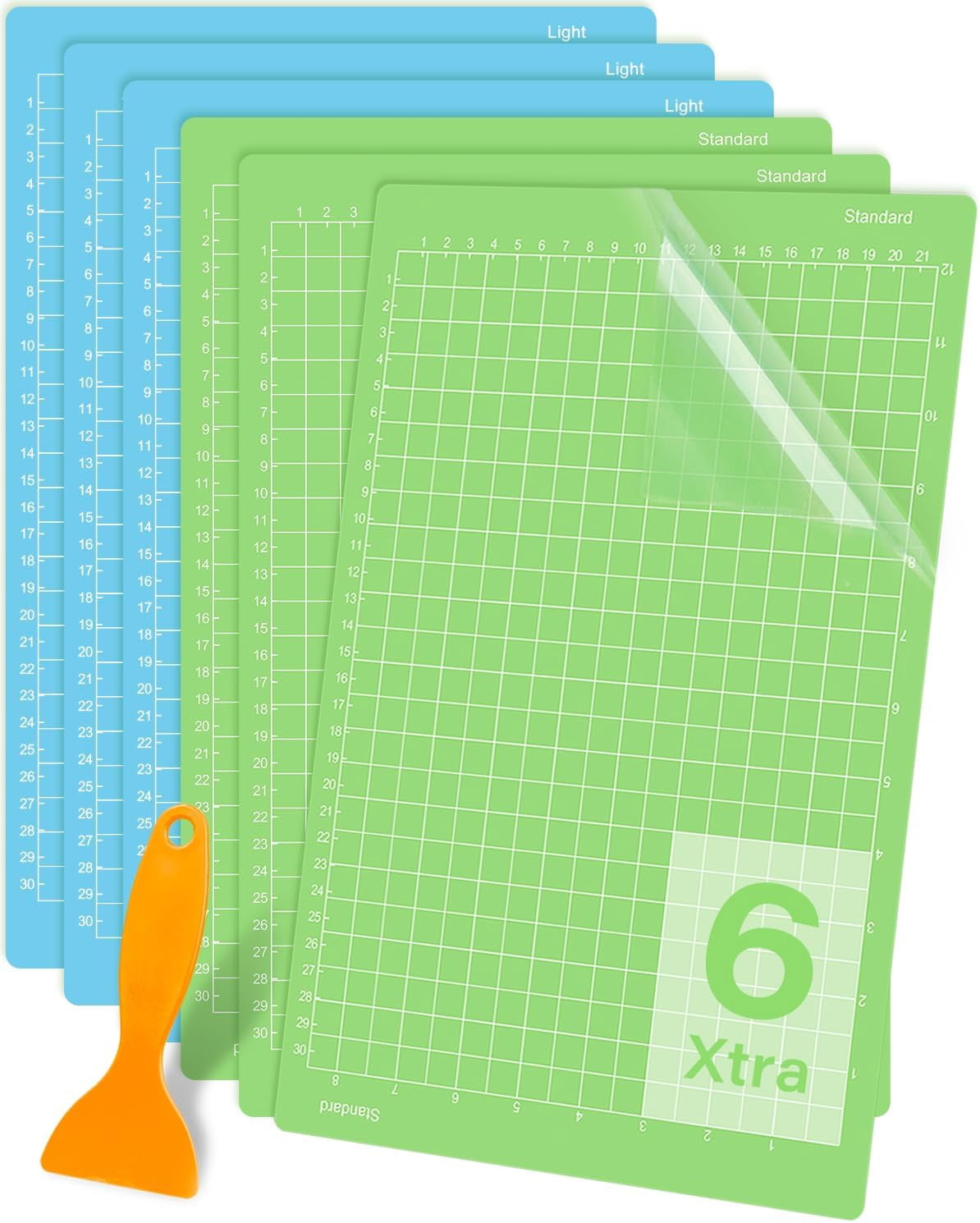 Cutting Mat for Cricut Joy Xtra 12x8.5in 6 Pack Variety Adhesive (Standard & Light Grip) Reusable Craft Cutting Mats Sticky Accessories Replacement for Cricut Maker & Explore