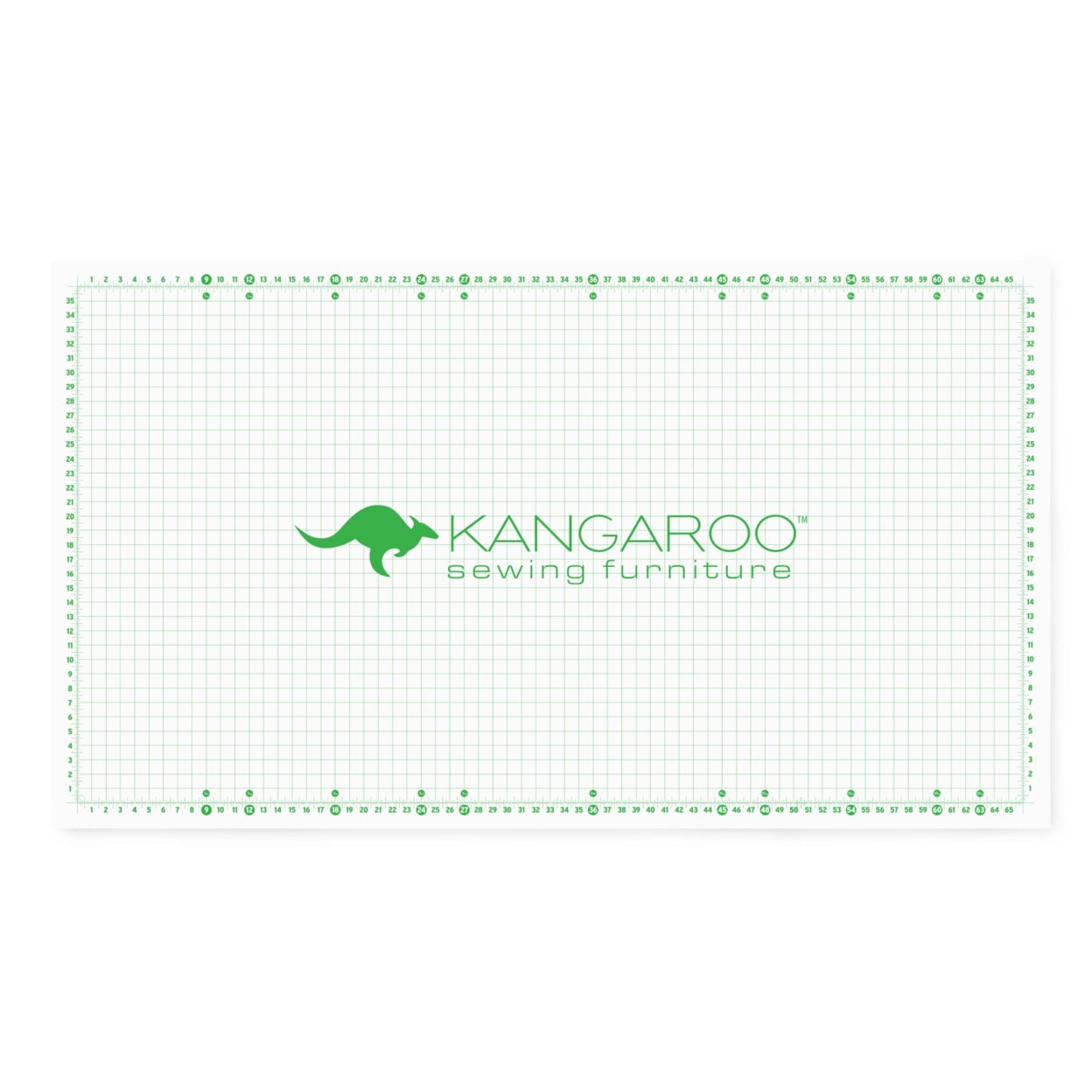 Large White and Green Quilter's Cutting Mat with Grid
