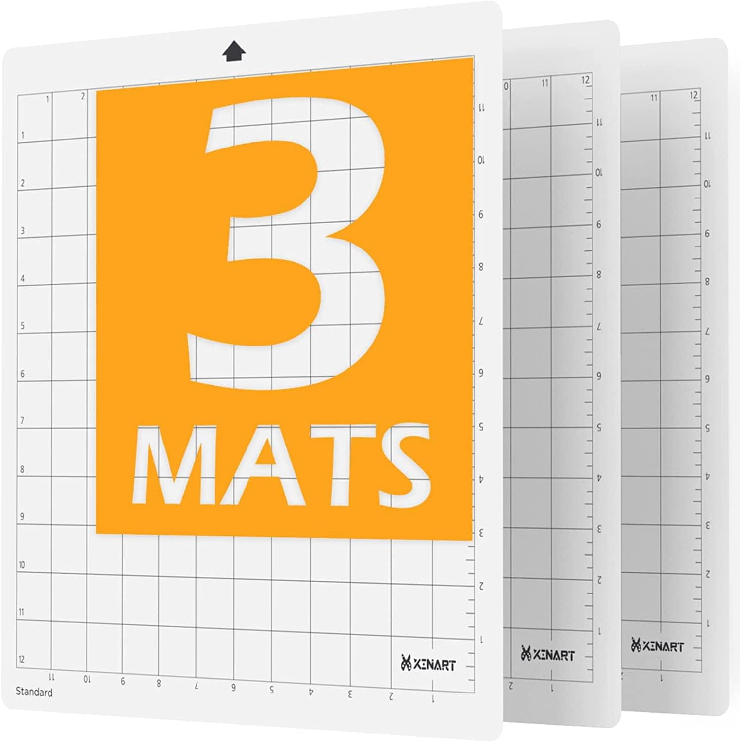 Cutting Mats for Silhouette Cameo 4/3/2/1(3 Mats,12x12 inch) Standard Adhesive Sticky Accessories Craft Vinyl Replacement Cut Mats for Silhouette Cameo