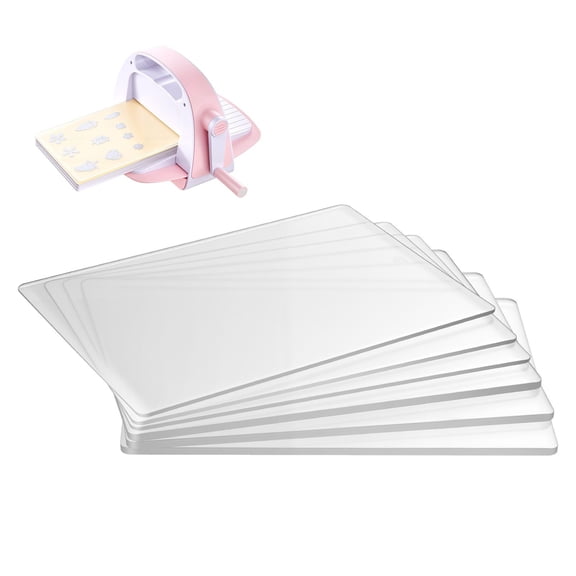 Cutting Plates, 6 Pcs, 8.86 x 6.14 in, Clear Polycarbonate Material, Die Cut Pads Compatible with Die Cutting and Embossing Mach