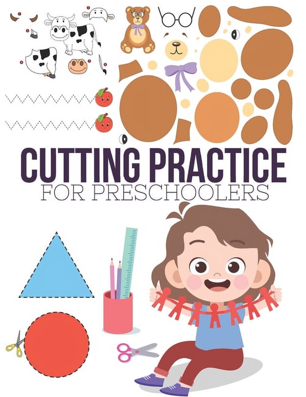 Cutting Practice: Scissor skills for preschoolers to kindergarteners ages 3  to 5, cut and paste workbook with 100 pages. 