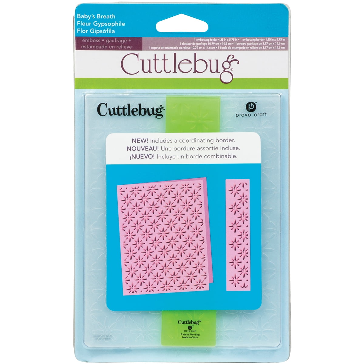 Cuttlebug A2 Embossing Folder/Border Set Baby's Breath, Pk 2, Provo