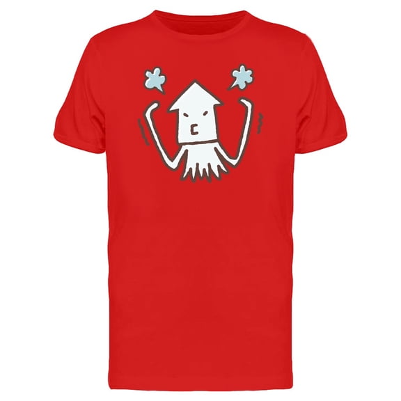 Cuttlefish Getting Angry Cartoon T-Shirt Men -Image by Shutterstock, Male 3X-Large