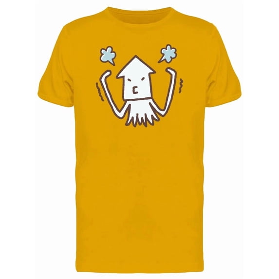 Cuttlefish Getting Angry Cartoon T-Shirt Men -Image by Shutterstock, Male 3X-Large