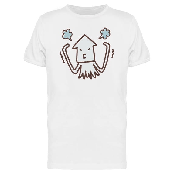 Cuttlefish Getting Angry Cartoon Tee Men's -Image by Shutterstock