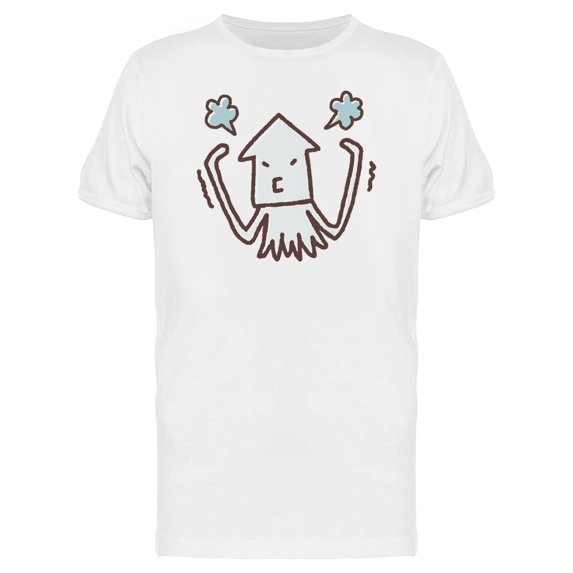 Cuttlefish Getting Angry Cartoon Tee Men's -Image by Shutterstock